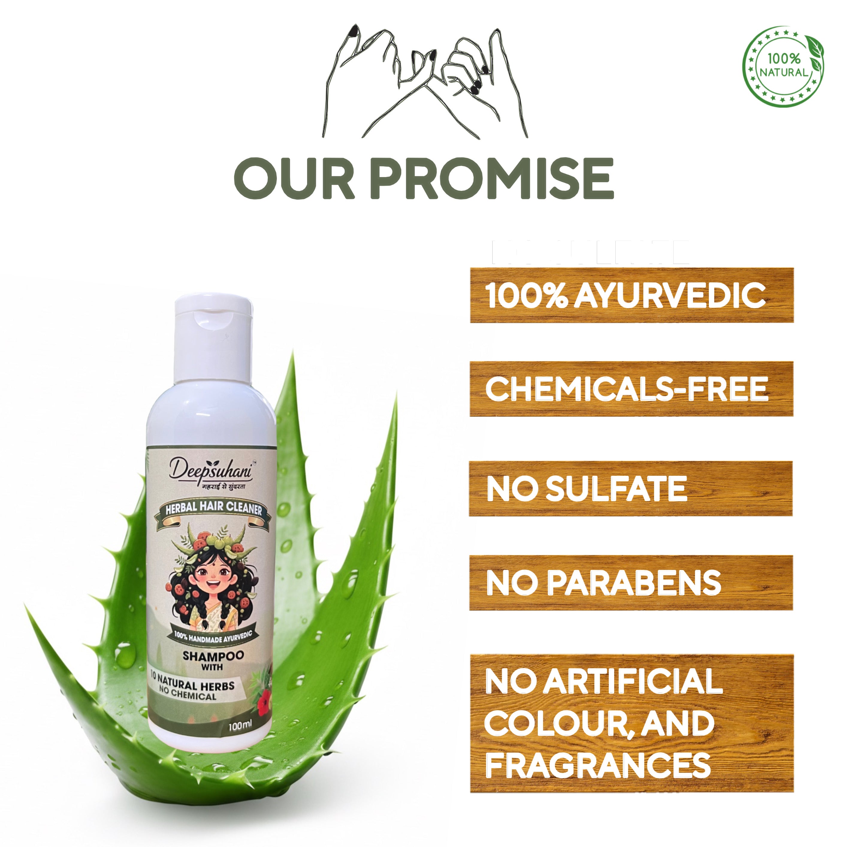 DeepSuhani 10 Herbs Ayurvedic Hair Cleaner Aurvedic Shampoo