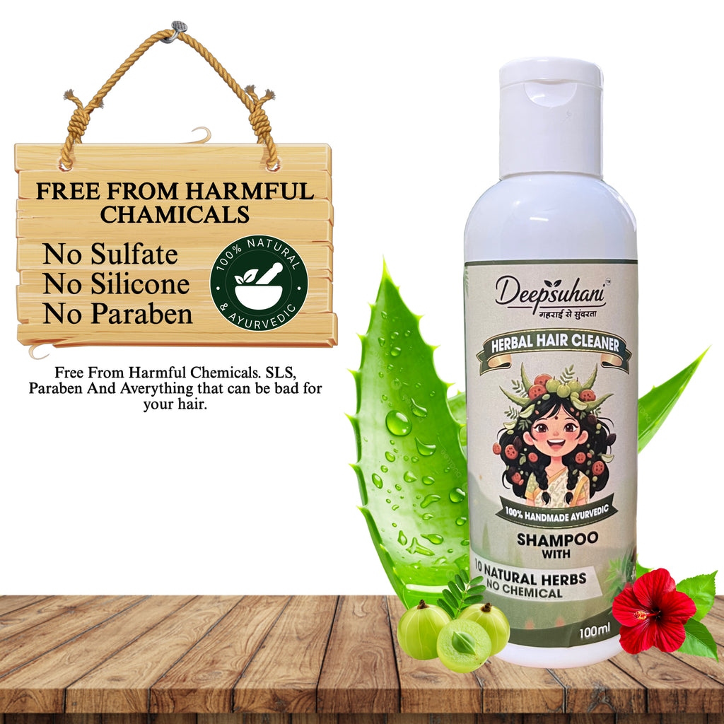 DeepSuhani 10 Herbs Ayurvedic Hair Cleaner Aurvedic Shampoo