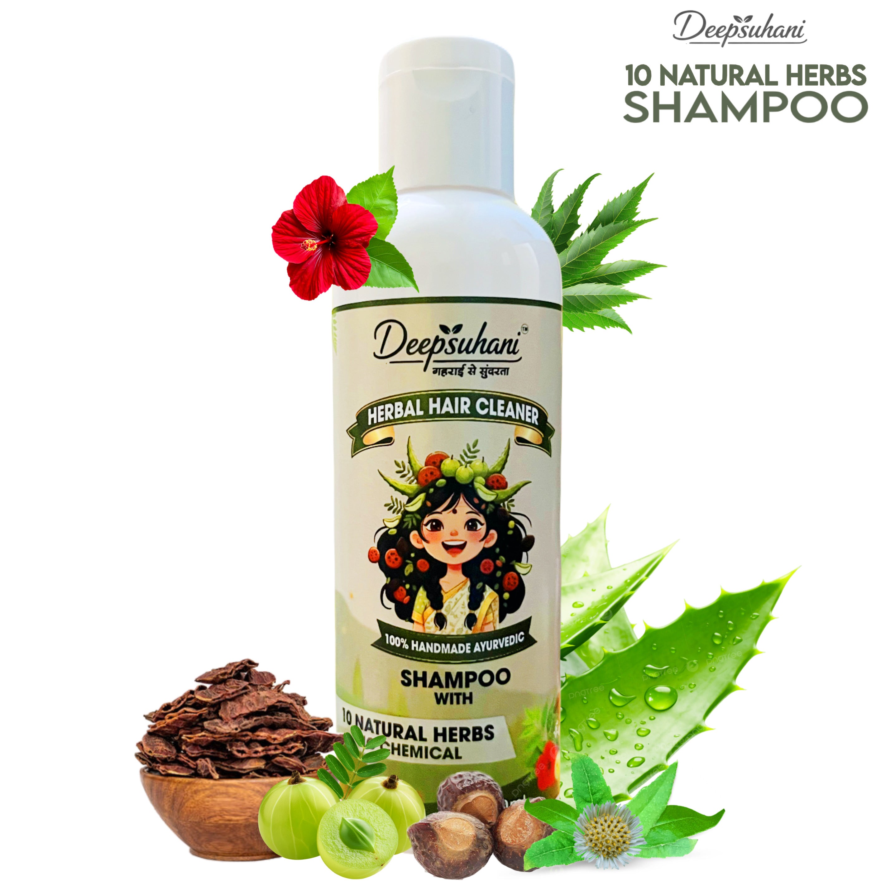 DeepSuhani 10 Herbs Ayurvedic Hair Cleaner Aurvedic Shampoo